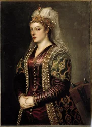 Portræt af Cyperns dronning Caterina Cornaro som den hellige Katharina af Alexandria, ca. 1542