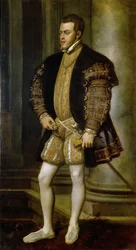 Portræt af Filip II 1527-1598, konge af Spanien og Portugal, ca 1554.