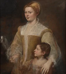 Portræt af en dame og hendes datter, ca. 1550.