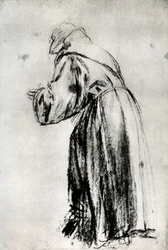 Studie for St Bernardino i Votivbilledet af Doge Gritti, c1535, 1937