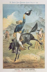 Ridning på de bukkende heste, Lord Salisbury på den sorte hest Gladstone, fra 
