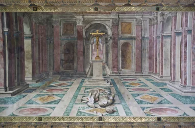 Kristendommens triumf, i Konstantins værelse, Raphael Rooms, ca. 1585 (fresco)