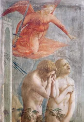 Detalje af Adam og Eva forvist fra Paradiset, ca. 1427 (fresko) (detalje af 30029)