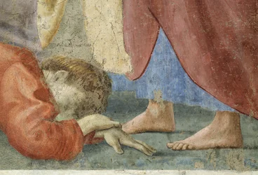 St. Peter, der distribuerer kirkens fælles goder, og Ananias