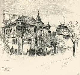 Chateau Tyrolen af Tony Grubhofer, 1900.