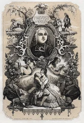 Frontispice af "Histoire de Manon Lescaut et du Chevalier Des Grieux" af Abbe Prevost (Antoine Francois Prevost) (1697-1763) - Udgave af 1839 illustreret af Tony Johannot (1803-1852)