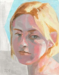 Portræt af en blond kvinde