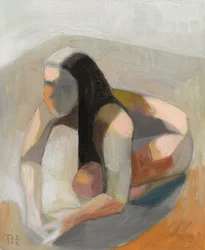 Tænksom, abstrakt figur