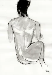 Tegning af en hvilende figur