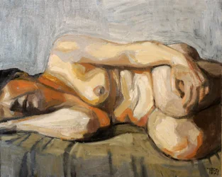 Sensuel liggende nøgenmodel