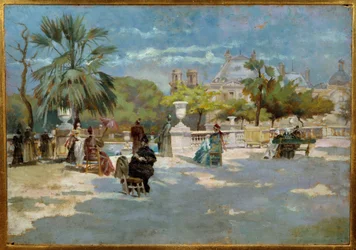 Landskab af Midi-maleriet af Torello Ancillotti (1843-1899) Firenzes museum for moderne kunst fra det 19. århundrede