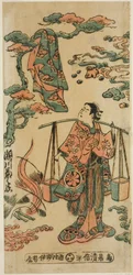 Skuespilleren Segawa Kikunojo I som Mizue Gozen i stykket "Suehiro Izu Nikki", opført på Nakamura Theatre i den ellevte måned, 1745 (?)