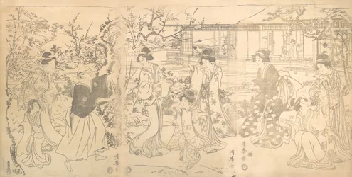 Scene fra Chushingura Vendetta af de 47 loyale forhandlere, ca. 1820.