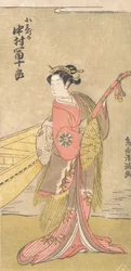 Skuespilleren Nakamura Tomijuro i rollen som Koshizuka, ca. 1767., ca. 1767.