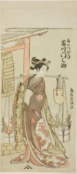 Skuespiller Ichikawa Monnosuke II som Damen med hårnålen (Ichikawa Monnosuke Kogai no Tsubone)