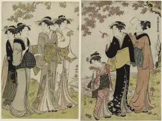 Beautys Under a Maple Tree, fra serien "A Collection of Contemporary Beauties of the Pleasure Quarters