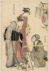 Køb af potteplanter fra serien "A Brocade of Eastern Manners (Fuzoku Azuma no nishiki)"