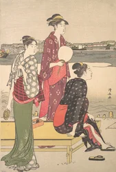 Aften på bredden af Sumida-floden.