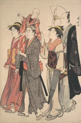 Ichikawa Danjuro V og hans familie, 1782.