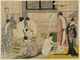 Kiyonaga badehus kvinder
