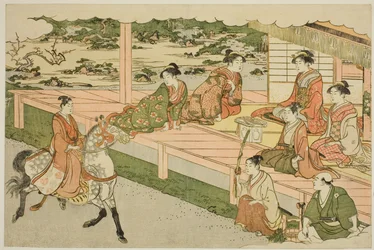 Den første ridetur i det nye år (Uma norizome), fra den illustrerede bog "Colors of the Triple Dawn (Saishiki mitsu no asa)"