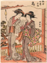 The Merchant (Sho) fra serien Beauties Illustrating the Four Social Classes (Adesugata shi no ko sho)