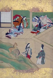 Scener fra Tales of Ise Ise monogatari, slutningen af det 18. århundrede.