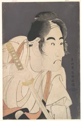Bandō Mitsugorō II som Ishii Genzō i skuespillet "Hana-ayame Bunroku Soga", ca. 1794 (farvetræsnit)