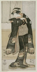 Skuespilleren Iwai Hanshiro lV som Otoma, datter af Ohina fra Inamuragasaki i Kamakura (Yondai-me Iwai Hanshiro no Kamakura Inamuragasaki no Ohina musume Otoma)