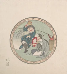 Ebisu og Daikoku, To af de syv lykkeguder, 1800-tallet.
