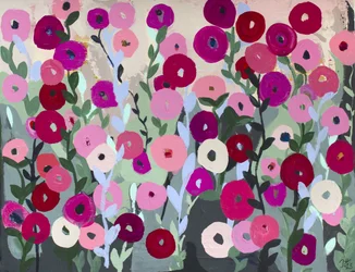 Farverig blomsterhave
