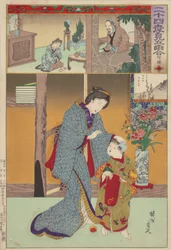Parodi Parring af billeder af Fireogtyve Paragons of Filial Piety: Lu Ji, No.9