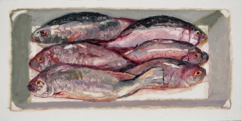 Fiskekasse 1 (Billingsgate, London), 2016 (olie på plade)