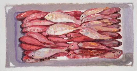 Fiskekasse 4 (Billingsgate, London), 2016 (olie på plade)
