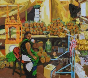 Pineapple trilogy 2 (Mexico City), 2018 (olie på plade)