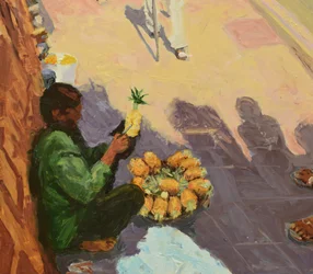 Pineapple trilogy 3 (Mumbai), 2018 (olie på plade)
