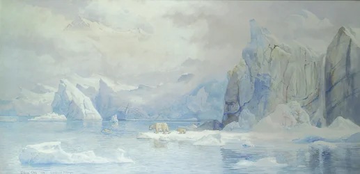 East Glacier, Spitzbergen, 1905 wc på papir