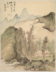 Hytte midt i træerne, 1847.