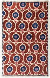 An embroidered linen cover, Ottoman, late 17th-early 18th centurydani