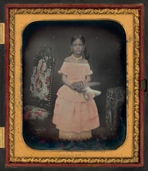 Portræt af en pige, muligvis Josephine Folks, ca. 1854 (foto)