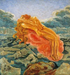 Dream (eller Paolo og Francesca) af Umberto Boccioni (1882-1916)