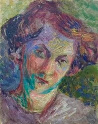 Portræt af en kvinde, ca. 1909-10 (olie på lærred)