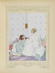 Så snart han genkendte hende, kastede han sig for hendes fødder, illustration fra 