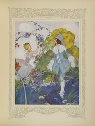 Han så en pige, der var så smuk, at han besluttede at gifte sig med hende, illustration fra 