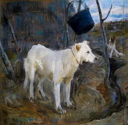Guard of Procolo, maleri af Umberto Coromaldi (1870-1948). Italien