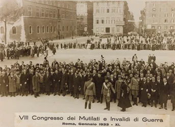 "VIII Kongres for lemlæstede og krigsinvalide - Rom, januar 1933 - 11" (s/h foto)