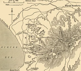 ANZAC fremrykning, Gallipoli halvøen, Første Verdenskrig, 1915, c1920.