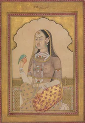 En Bejeweled Jomfru med en Parakit, ca. 1670-1700.