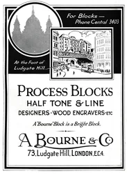 A. Bourne & Co. Annonce - Procesblokke, 1919