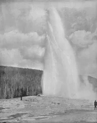 En gejser i Yellowstone Park, 1800-tallet